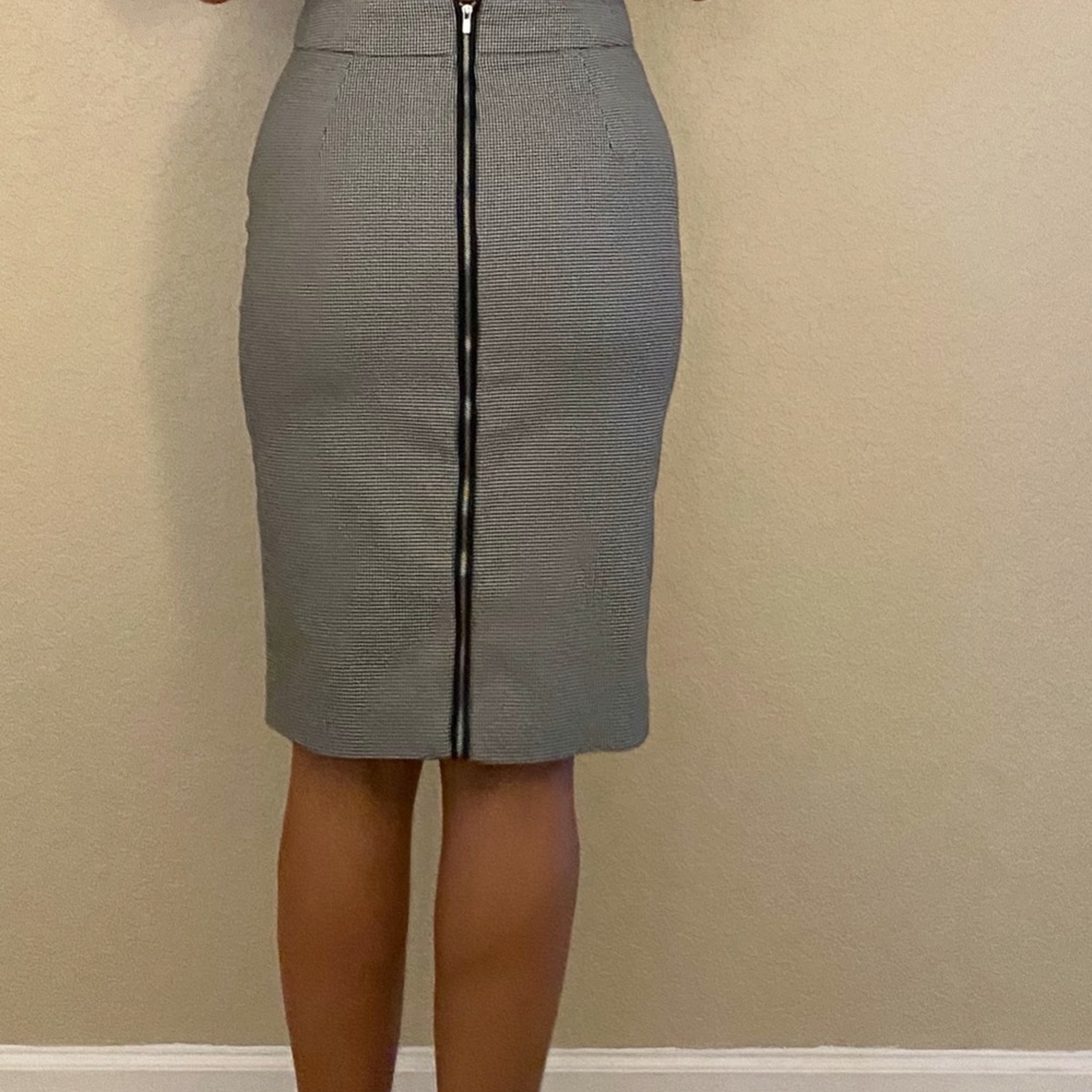 Zara Black and White Pencil Skirt Zip Back Sz. S